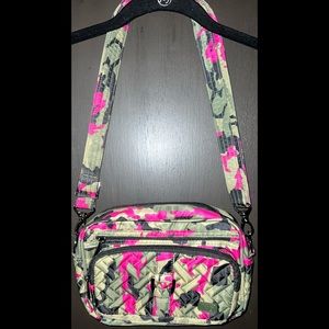 LUG Orchid Pink Camo Camouflage Green Crossbody Purse Handbag